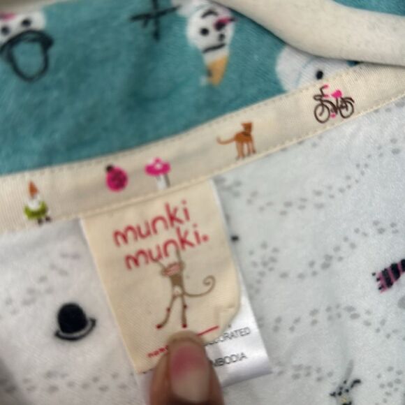 Munki Munki Flannel Snowman Pajama Top M - Picture 5 of 6